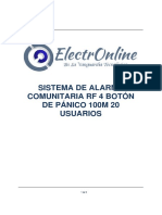 Manual Alarma Comunitaria RF 4 Botón de Pánico