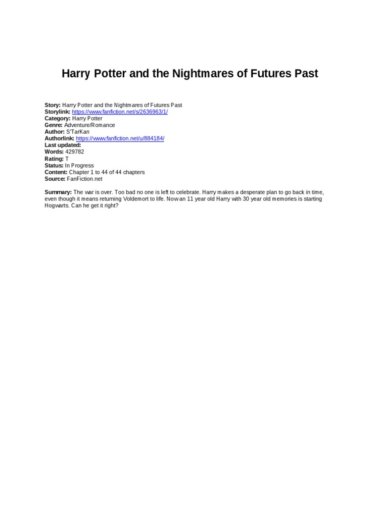 Nightmares of Futures Past | PDF | Harry Potter | Harry Potter Universe