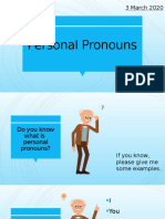 Personal Pronouns: Tuesday 3 March 2020