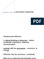 Group Influence and Opinion Leadership - Class