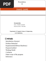 Snake Game: Presentation On