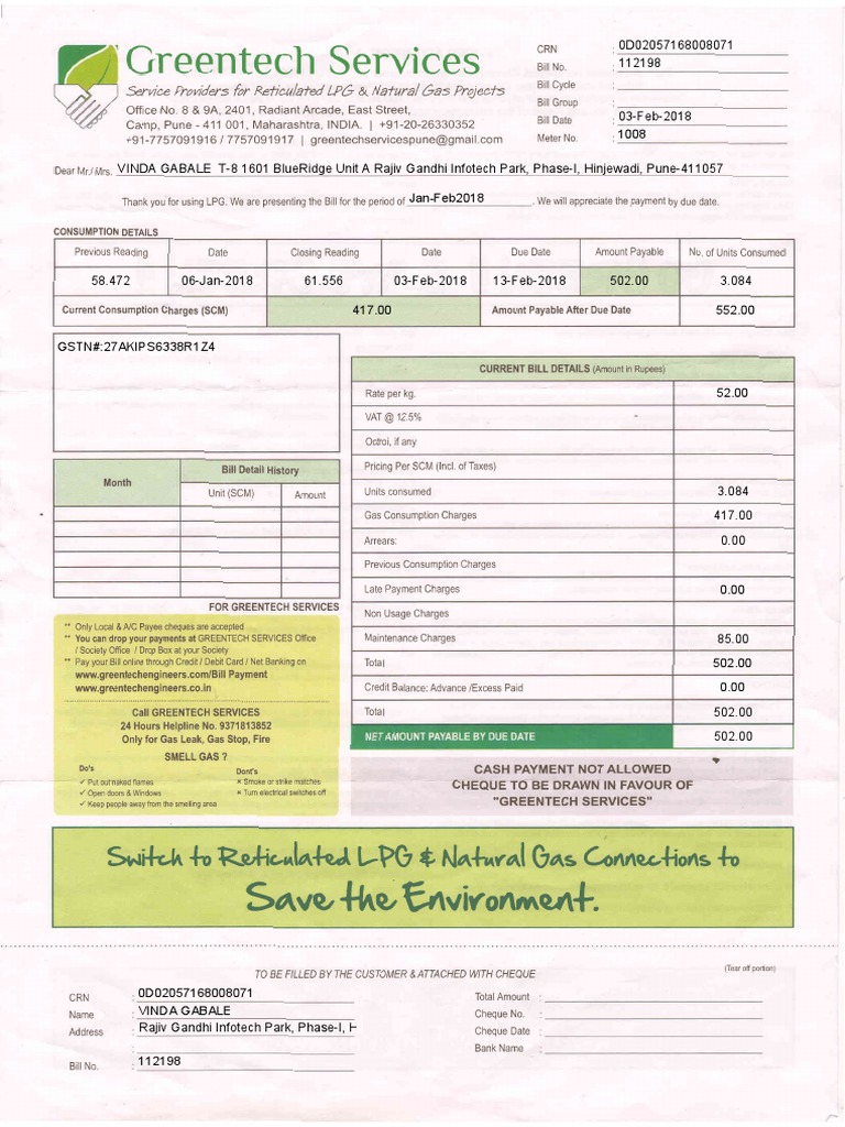 Blue Ridge Gas Invoice PDF | PDF | Cheque | Payments