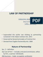 Law of Partnership: Shradha Baranwal Faculty (Cols) UPES, 2012-2013