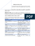 Definición de Líder y Jefe Definición de Líder: Es Una Persona Que Actúa Como Guía o Jefe de Un Grupo