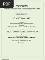 Prospectus: Table Tennis Federation of India