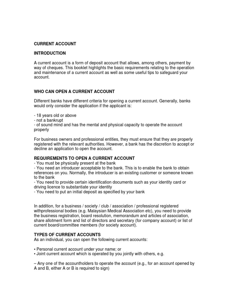 Current Account | PDF