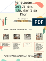 Kesadahan Klorida Sisa Klor