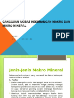 Gangguan Akibat Kekurangan Makro Dan Mikro Mineral