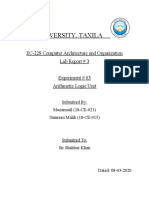 Hitec University, Taxila: EC-228 Computer Architecture and Organization Lab Report # 3
