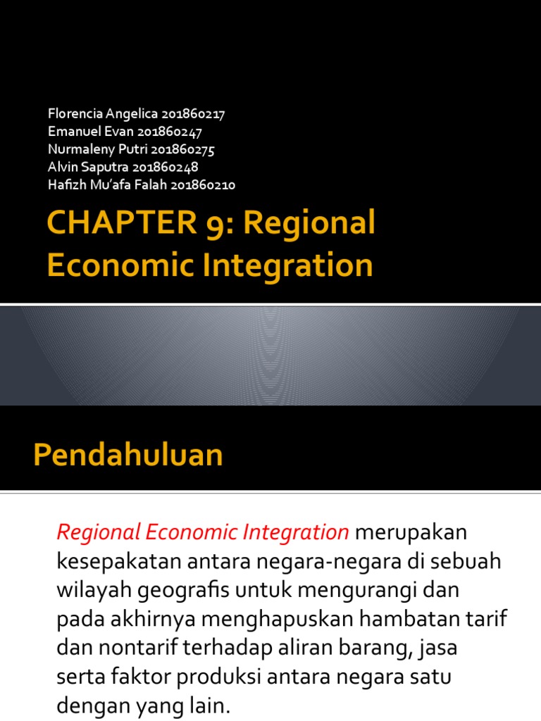 Chapter 9 Regional Economic Integration Pdf