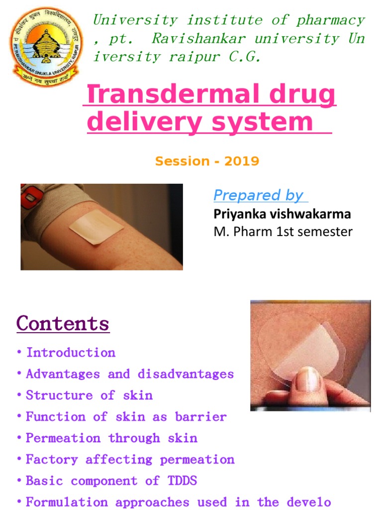 Transdermal Drug Delivery Systems Overview | PDF | Skin | Epidermis