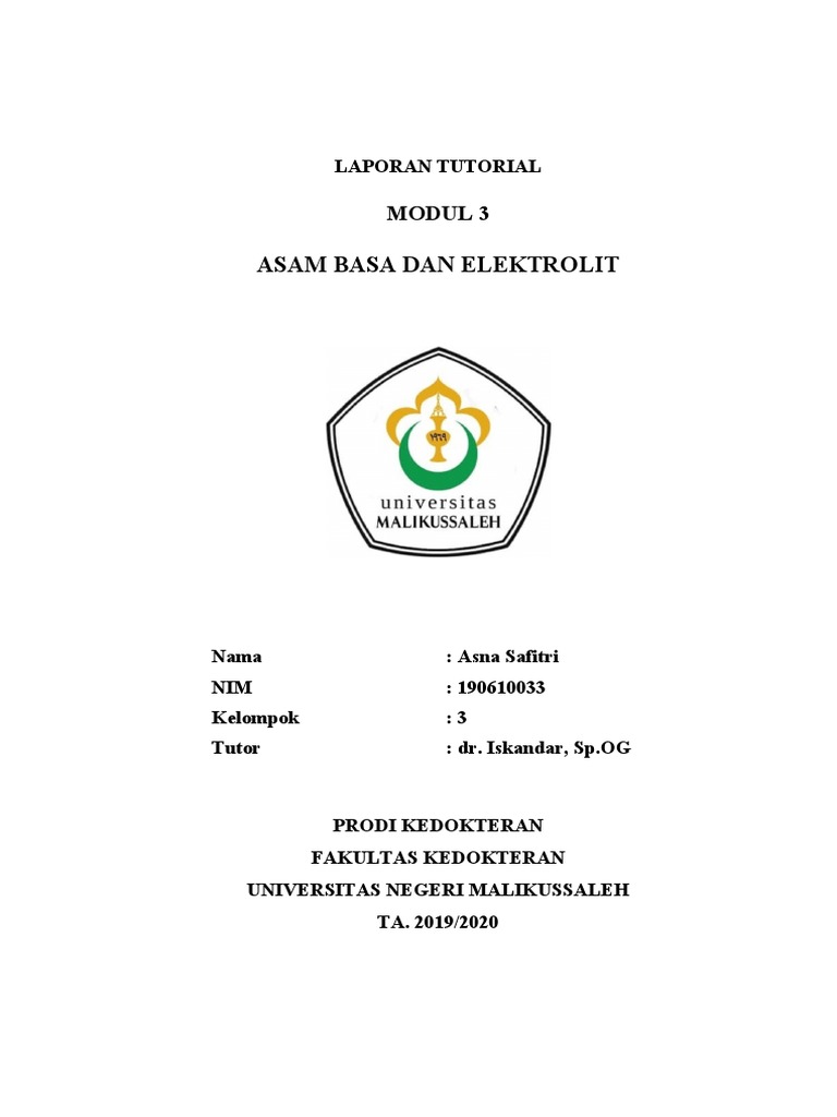 Modul 3 Asam Basa Dan Elektrolit Pdf