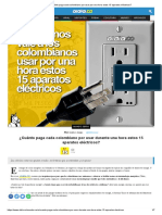 ¿Cuánto Paga Cada Colombiano Por Usar Por Una Hora Estos 15 Aparatos Eléctricos