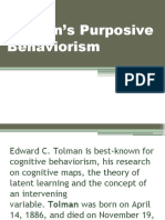 Tolman's Purposive Behaviorism Theory