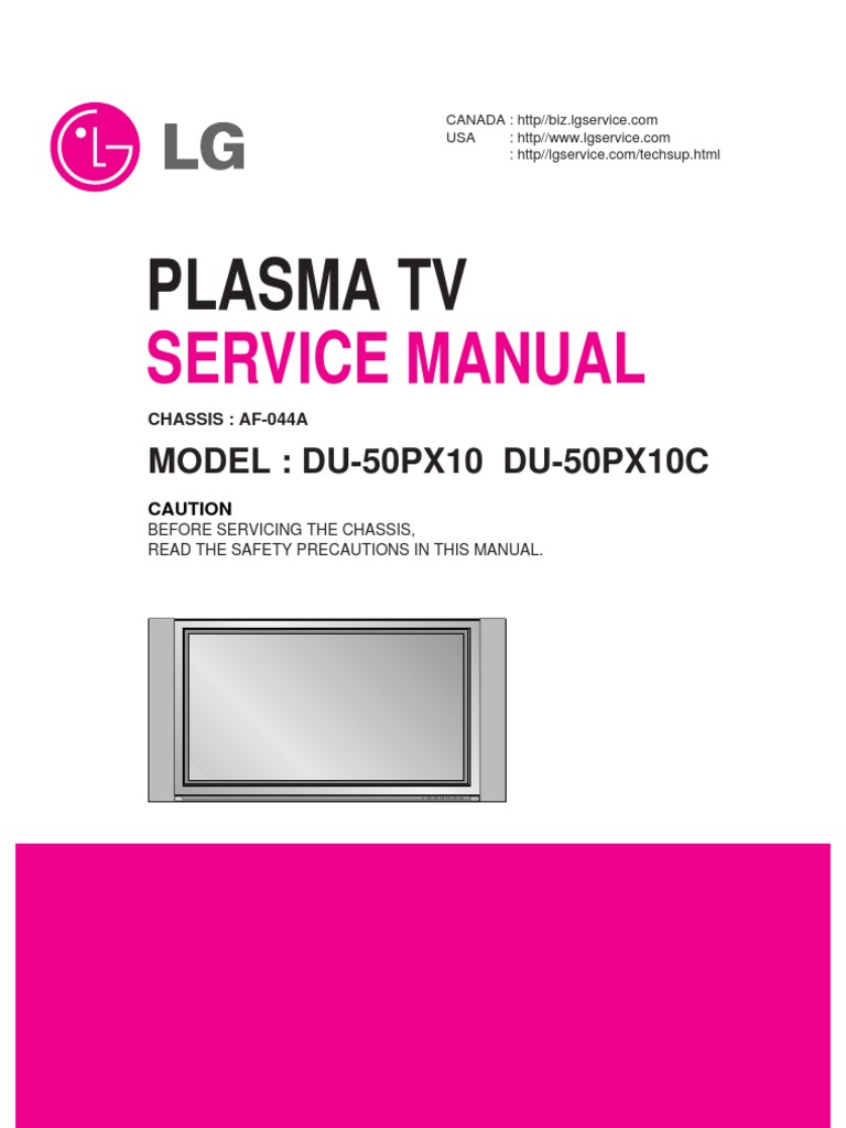 LG DU-50PX10 Plasma TV Service Manual | PDF | Electrical Connector