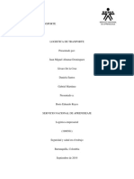 Trabajo de Seguridad y Salud en El Trabajo - Transporte PDF