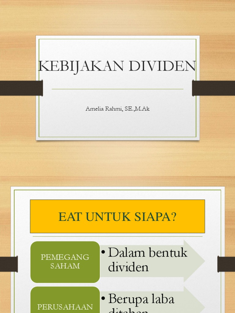 Kebijakan Dividen