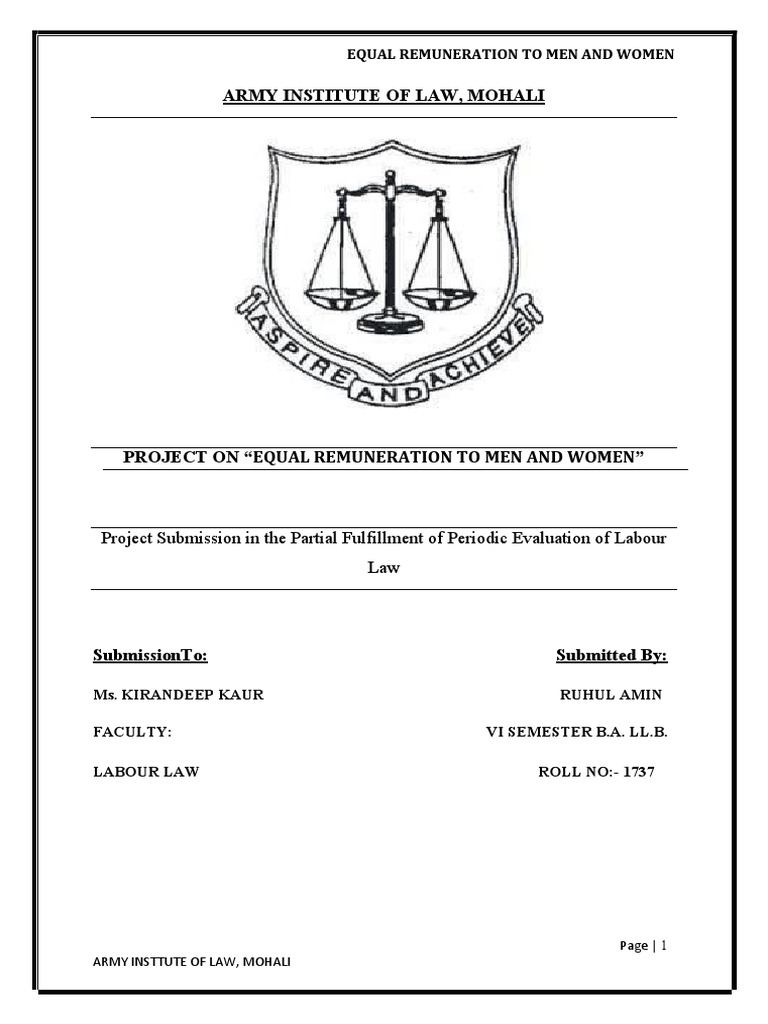 Equal Remuneration Act Overview | PDF | Equal Pay For Equal Work ...