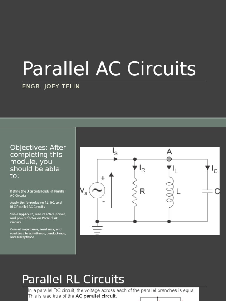 Parallel AC Circuit Analysis and Calculations | PDF | Electrical ...