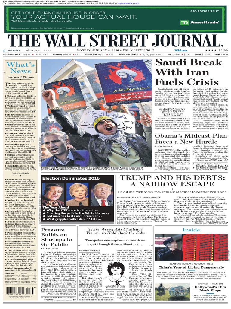 Wallstreetjournal 20160104 The Wall Street Journal PDF Republican Party (United States) American Government photo