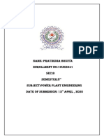 Name: Pratiksha Bhuiya Enrollment No:16Uee041 Sec:B Semester:8 Subject:Power Plant Engineering Date of Submission: 12 APRIL, 2020