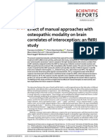 Ef Fect of Manual Approaches With Osteopathic Modality On Brain Correlates of Interoception: An fMRI Study