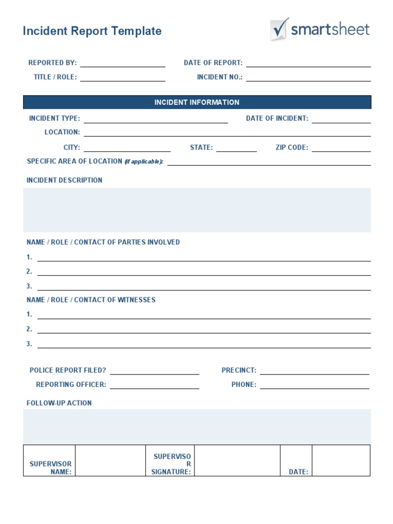 IC Incident Report Template | PDF | Social Science | Law