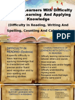 Types of Learners With Difficulty in Basic Learning and Applying Knowledge