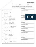 Direction: Identify The Type of Reaction Involved in Each Alkene. Predict The Major Product/s Formed in Each Equation. Draw and Name These Products. Use Only Permanent BLUE Ink Pen. Total: 30 Points