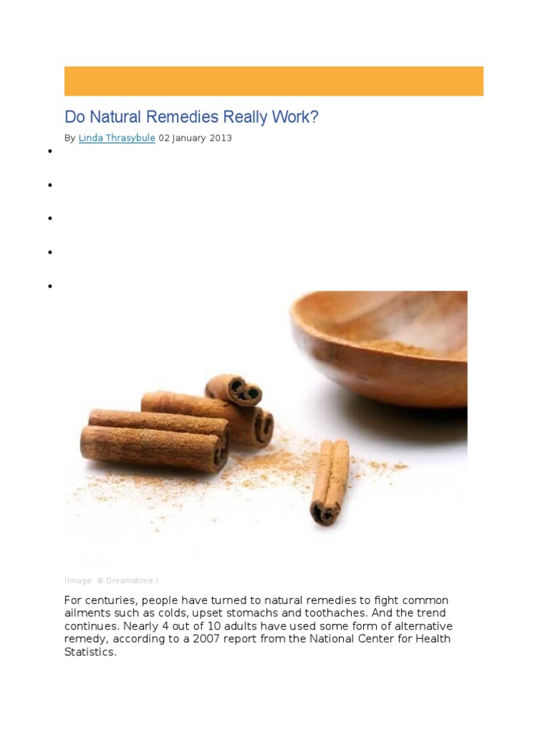 Do Natural Remedies Really Work? Linda Thrasybule PDF Probiotic