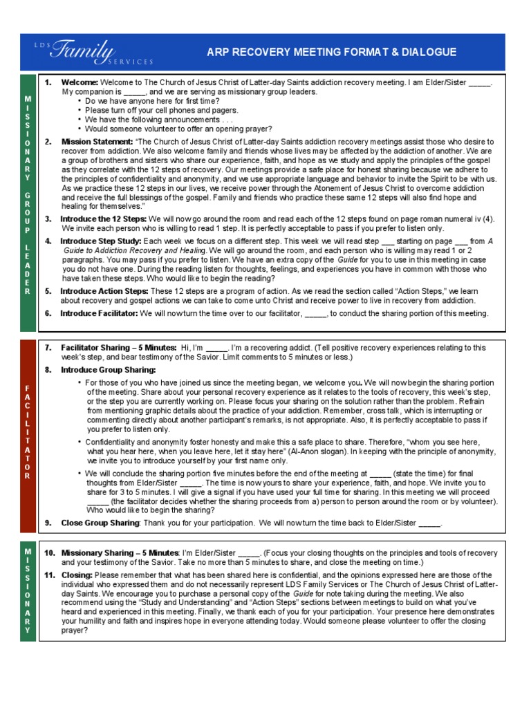 ARP Meeting Agenda | PDF | Twelve Step Program | Christian Movements
