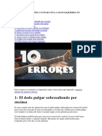 10 ERRORES COMUNES A EVITAR CON LA MANO IZQUIERDA EN GUITARRA