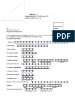 Appendix - 2 (Related To Immigration Rule 7 (5), 8 (4) and 9 (3) Applicaton For Study Visa