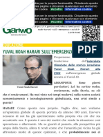 Yuval Noah Harari Sull'emergenza Covid-19