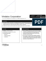 Vindaloo Corporation: Quant: 8 Structure: 4 Industry: CPG Framework: New Product/ Market Entry