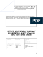 Method Statement of Skim Coat For External Shear Wall and Beam Using Base & Finish