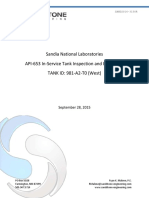 Sandia National Laboratories API-653 In-Service Tank Inspection and Evaluation TANK ID: 981-A2-T0 (West)