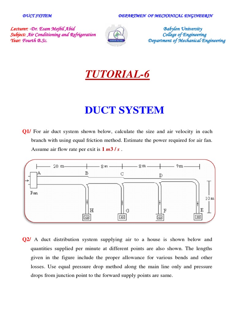 Tutorial-6 Air Conditioning | PDF | Technology & Engineering