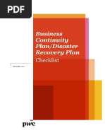 Business Continuity Plan/Disaster Recovery Plan: Checklist