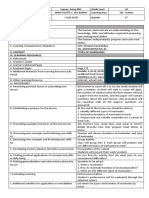 I. Objectives: Daily Lesson Plan School Grade Level Teacher Learning Area Teaching Date and Time Quarter