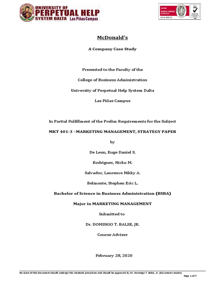 McDonald's Marketing Case Study | PDF | Franchising | Mc Donald's
