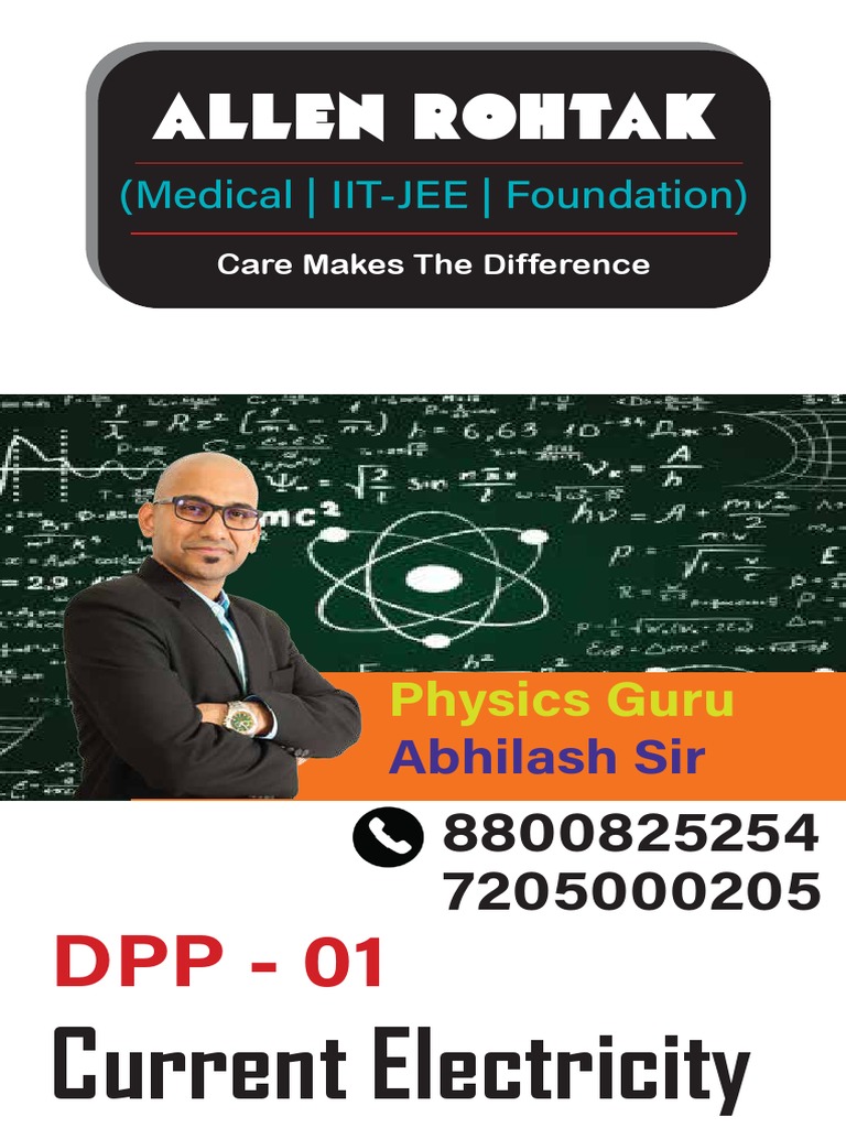 Current Electricity DPP for Class 12 | PDF | Electrical Resistivity And ...