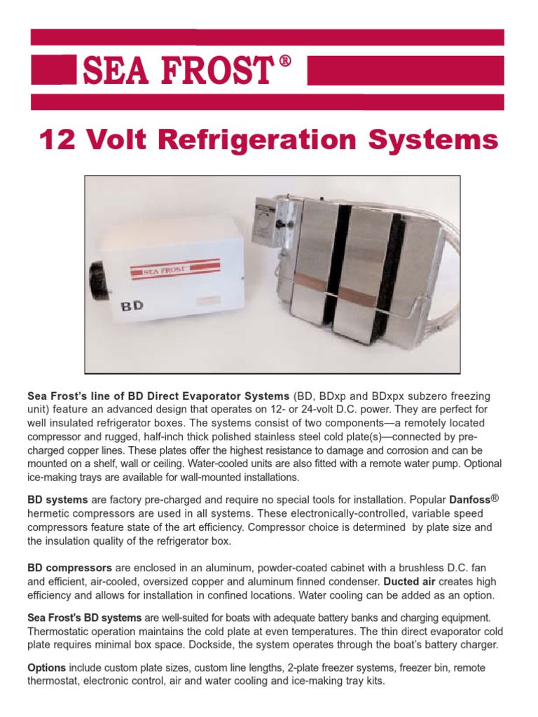 Seafrost BD50F Refrigerator System | PDF | Refrigerator | Thermostat