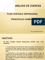 Analisis de Cuentas: Plan Contable Empresarial Principales Cambios