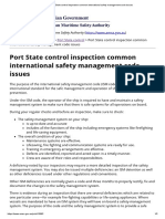 Port State Control Inspection Common International Safety Management Code Issues