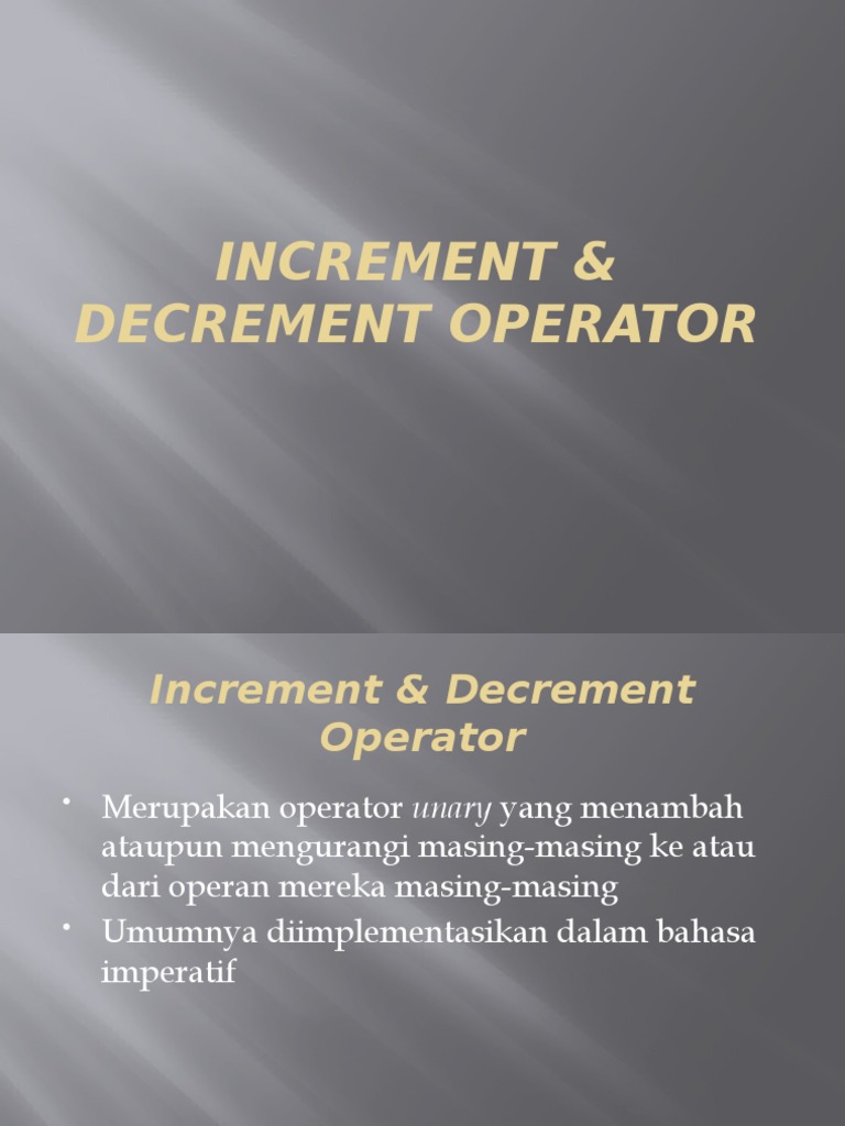 Operator Increment dan Decrement | PDF