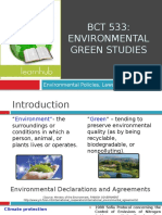 BCT 533: Environmental Green Studies: Environmental Policies, Laws and Regulations