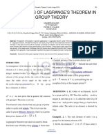 Ijser: Applications of Lagrange'S Theorem in Group Theory