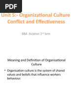 Organizational Culture, Conflict and Effectiveness