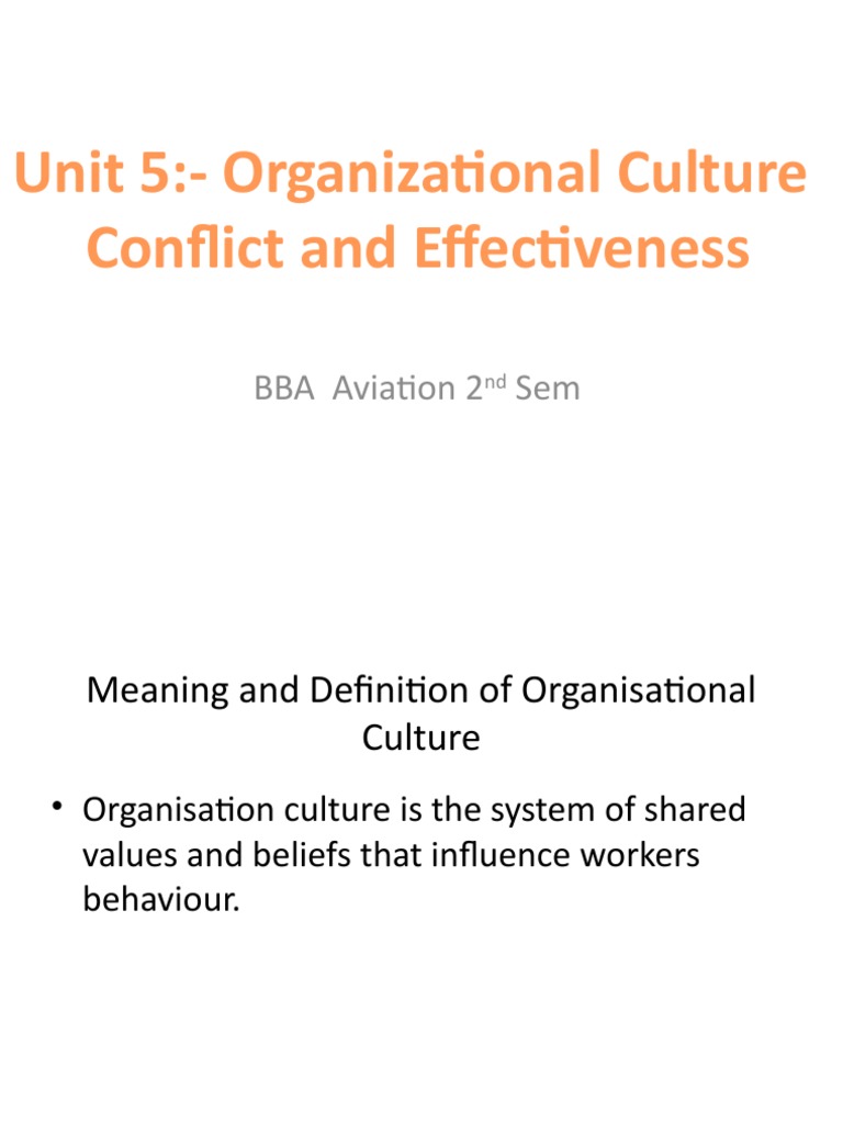 Organizational Culture & Conflict | PDF | Organizational Culture | Goal